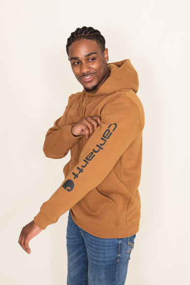 Carhartt Logo Sleeve Hoodie for Men in Brown