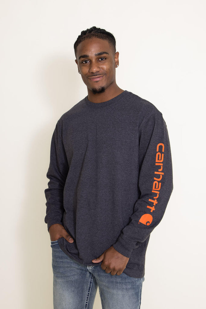 relaxed fit midweight long sleeve camo flag graphic t shirt
