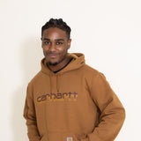 Carhartt Rain Defender Midweight Logo Hoodie for Men in Brown