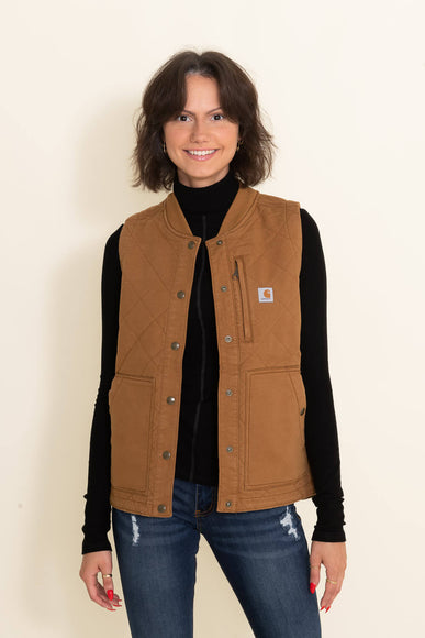 Carhartt Relaxed Fit Canvas Insulated Vest for Women in Brown