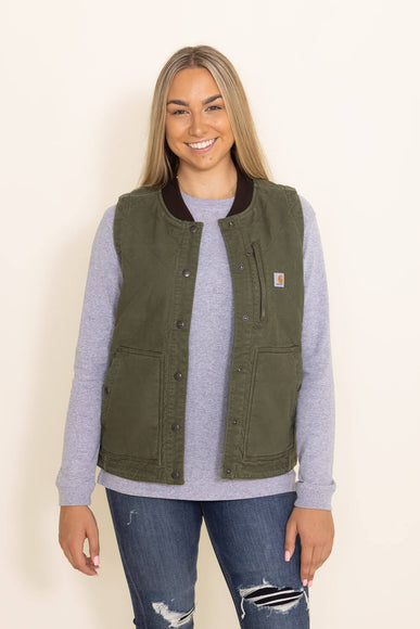 Carhartt Relaxed Fit Canvas Insulated Vest for Women in Green