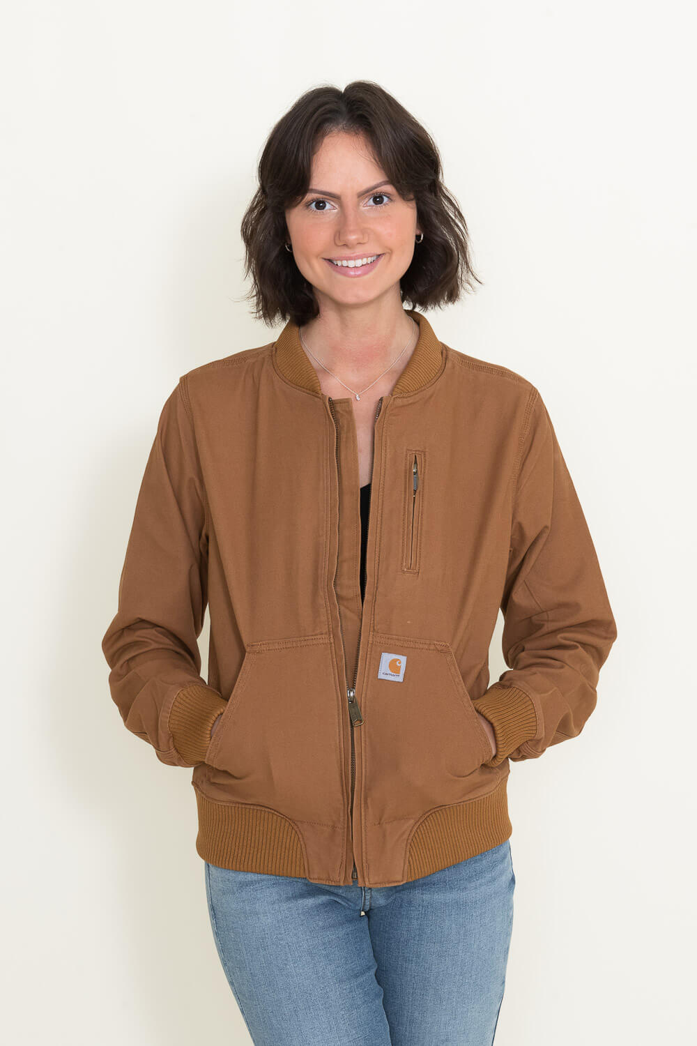 Carhartt Rugged Flex Relaxed Fit Canvas Jacket for Women in Brown