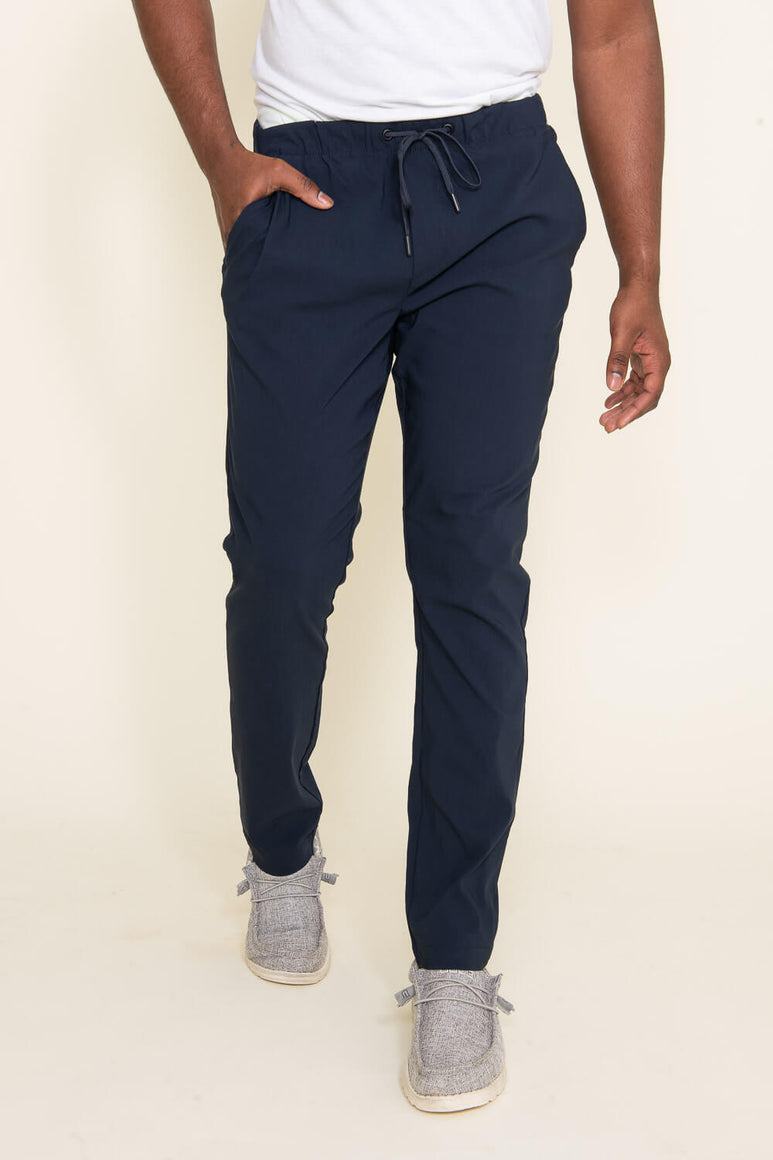 Copper & Oak Elastic File Tech Jogger Pants for Men in Navy K2S4164 Glik's