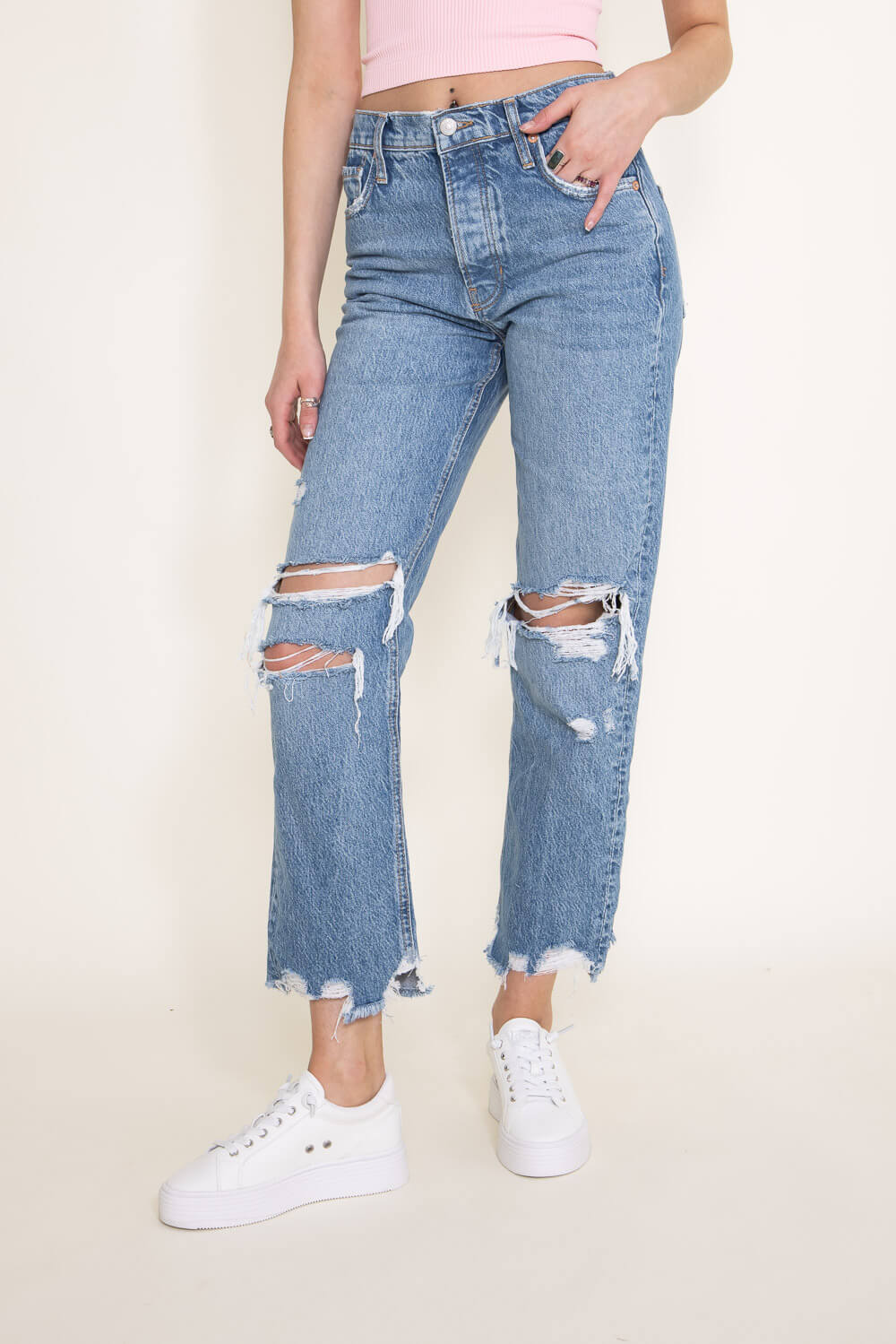 Free People Tapered Baggy Boyfriend Jeans for Women | OB1299887-4269 ...