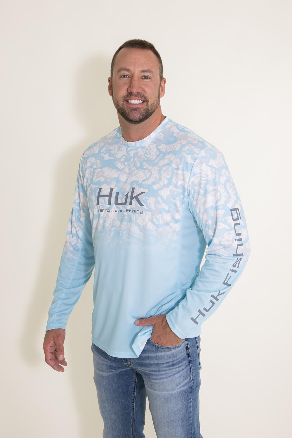 Huk Icon x Inside Reef Long Sleeve Crystal Blue / Medium