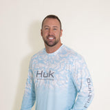 Huk Fishing Icon X Inside Reef Long Sleeve T-Shirt for Men in Blue
