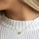 Kendra Scott Ari Gold Pavé White Crystal Heart Necklace