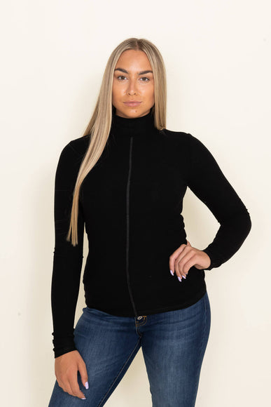 La Miel Julie Turtleneck Top for Women in Black
