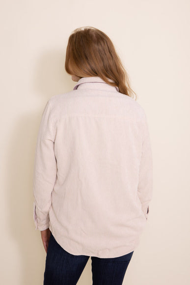 Love Tree Reversible Corduroy Shacket for Women in White