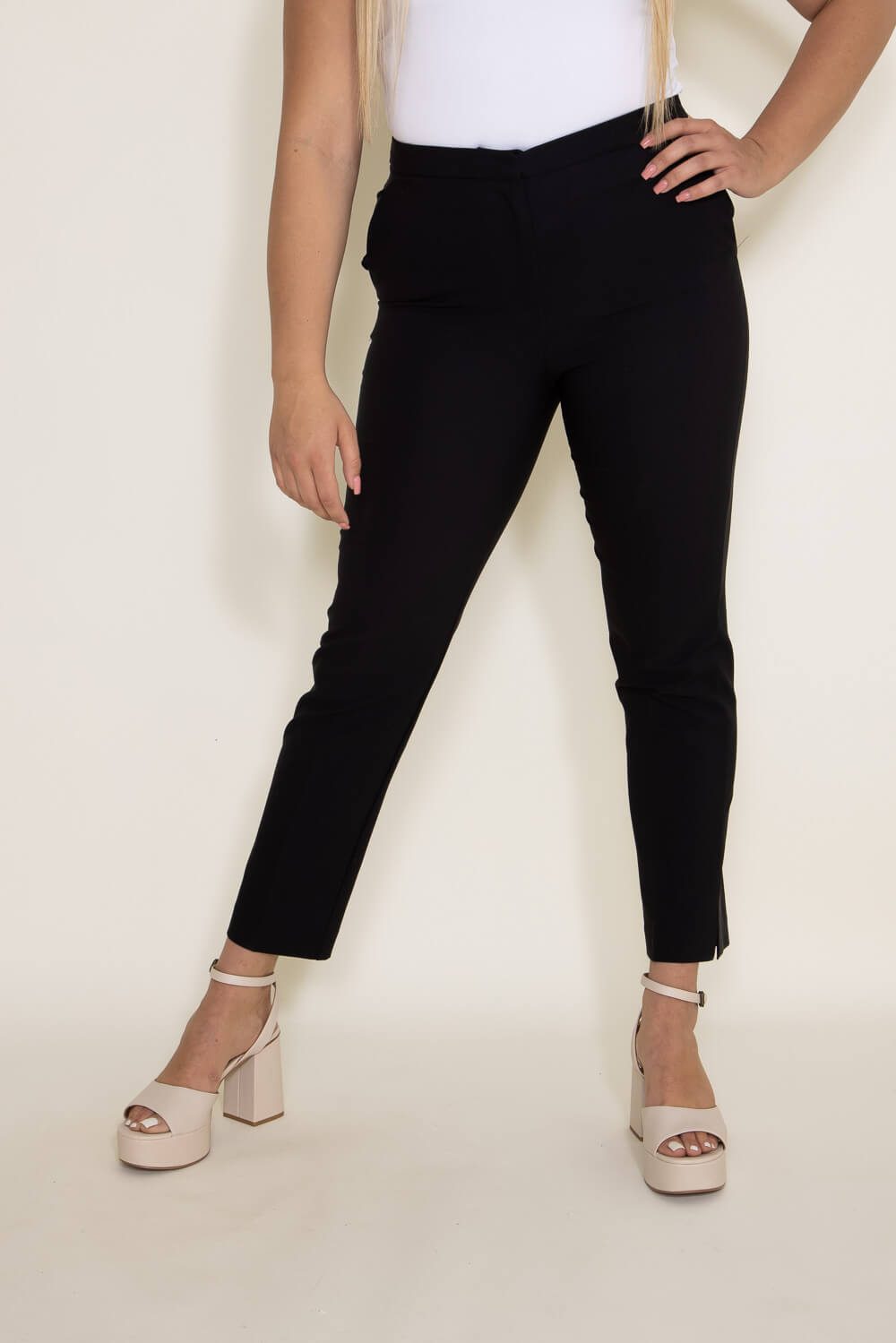 Love Tree Skinny Cropped Dress Pants for Women in Black