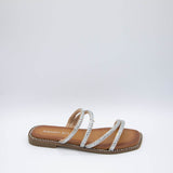 Madden Girl Posh Slide Sandals for Women in Silver