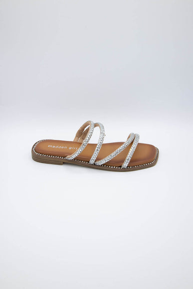 Madden Girl Posh Slide Sandals for Women in Silver
