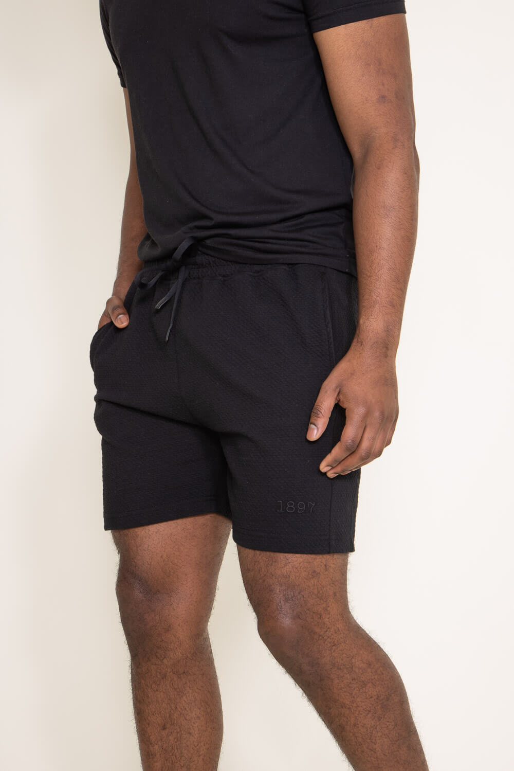 1897 Active Diamond Weave Shorts for Men in Black
