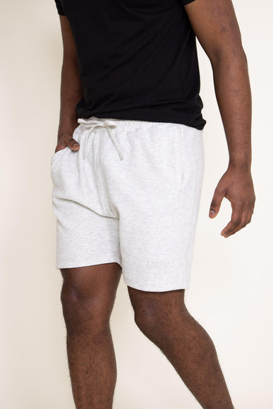 1897 Active Diamond Weave Shorts for Men in Oatmeal White