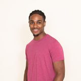 Basic Crewneck Tee for Men in Cranberry