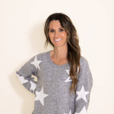Miracle Clothing Star Sweater for Women in Grey