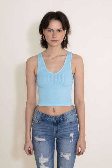 NikiBiki Mineral Wash Ribbed Brami for Women in Blue