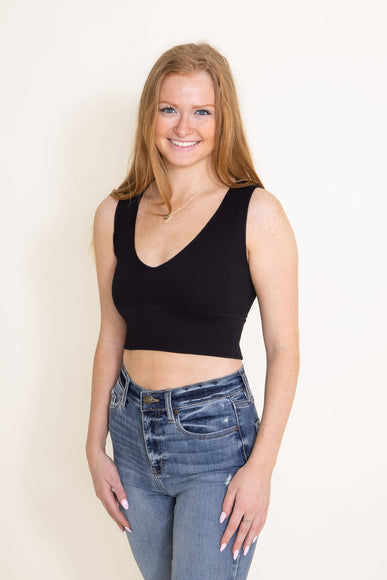 NikiBiki Plunge V-Neck Brami for Women in Black