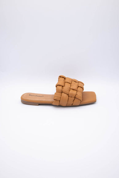 Pierre Dumas Tiba Woven Slide Sandals for Women in New Tan