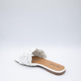 Pierre Dumas Tiba Woven Slide Sandals for Women in White 