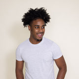 Basic Crewneck T-Shirt for Men in Speckled White