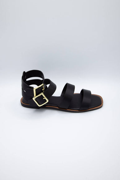 Qupid Shoes Indigo Gladiator Sandals for Women in Black