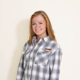 Simply Southern Women's Clothing Plaid Shacket for Women in Grey alternate photo