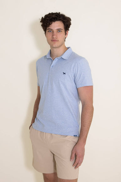 Simply Southern Solid Heather Polo Shirt for Men in Light Blue