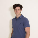 Simply Southern Solid Heather Polo Shirt for Men in Navy Blue