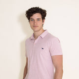 Simply Southern Solid Heather Polo Shirt for Men in Pink
