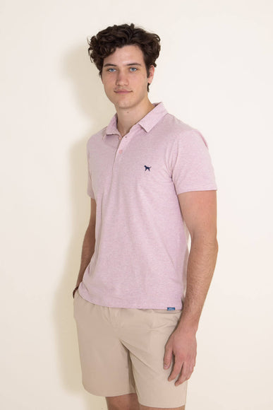 Simply Southern Solid Heather Polo Shirt for Men in Pink