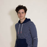 Simply Southern Stripe Lightweight Hoodie for Men in Navy Blue