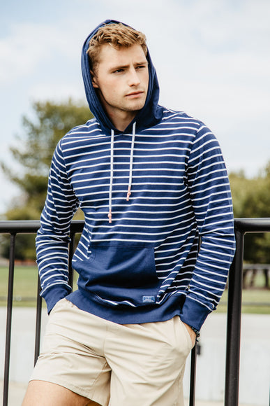 Simply Southern Stripe Lightweight Hoodie for Men in Navy Blue | PP-0123-MN-HOODIE-STRPNY