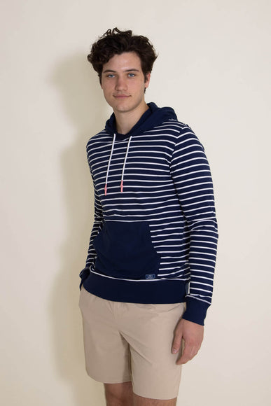 Simply Southern Stripe Lightweight Hoodie for Men in Navy Blue