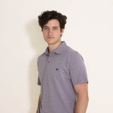 Simply Southern Stripe Polo for Men in Grey
