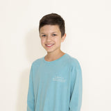 Simply Southern Youth Canoe on a Car Long Sleeve T-Shirt for Boys in Blue 3