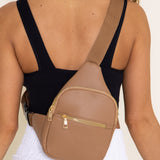 Slim Front Pocket Sling Bag for Women in Brown