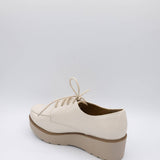 Soda Shoes Jimbo Lace Up Platform Loafers for Women in White