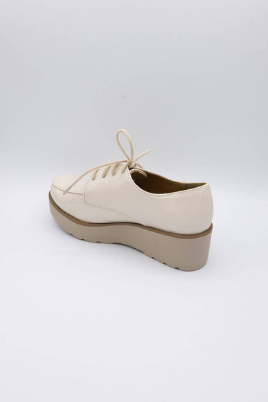 Soda Shoes Jimbo Lace Up Platform Loafers for Women in White