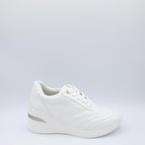 Soda Shoes Annie Wedged Sneakers for Women in White