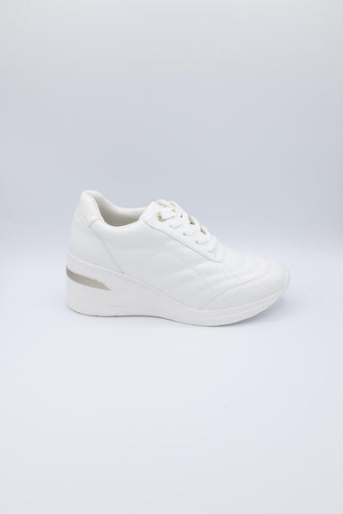 Soda Shoes Annie Wedged Sneakers for Women in White