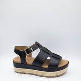 Soda Shoes McLean Fisherman Platform Sandals for Women in Black