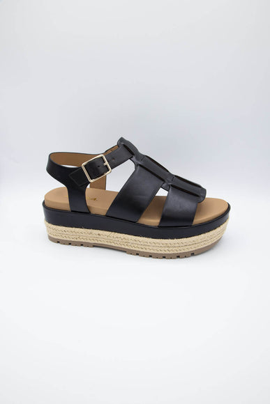Soda Shoes McLean Fisherman Platform Sandals for Women in Black
