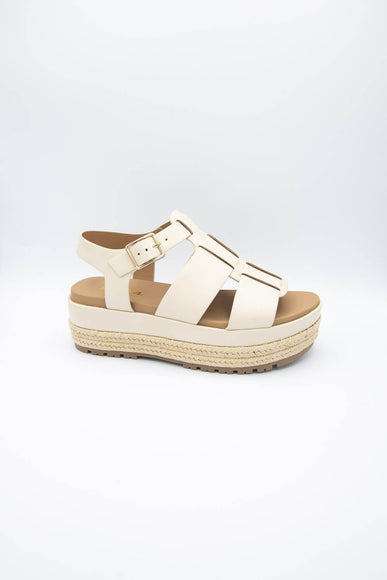 Soda Shoes McLean Fisherman Platform Sandals for Women in Bone Off White
