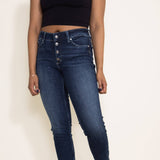 Silver Jeans Suki Mid Rise Button Fly Skinny Crop Jeans for Women