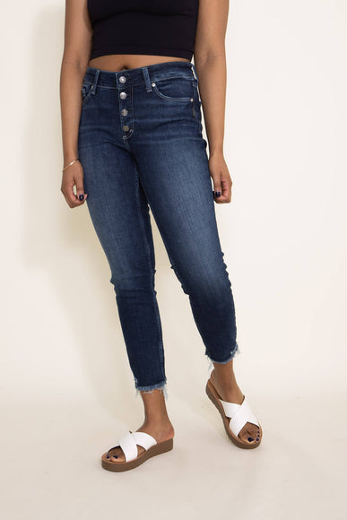 Silver Jeans Suki Mid Rise Button Fly Skinny Crop Jeans for Women