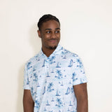 The Endless Summer Sail Boat Performance Polo for Men in Blue 