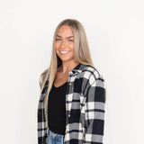 Thread & Supply Baxter Plaid Button Up Top for Women in Black
