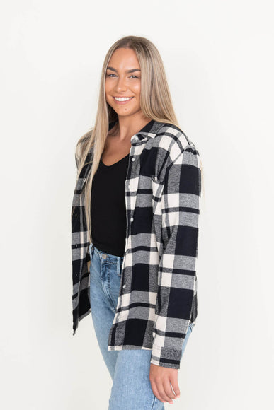 Thread & Supply Baxter Plaid Button Up Top for Women in Black