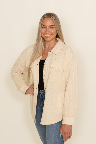 Thread & Supply Harlow Shacket for Women in Cream